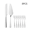 Juego de Cuchillo y Pala para Pastel de Acero Inoxidable 1010, Tenedor, Cuchillo y Tenedor para Pastel de Luna, Tenedor para Postre y Fruta, Pala para Pizza para Hornear