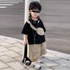 Traje de Verano para Niños, Delgado y Fresco, Lavable a Máquina, Absorbe la Humedad, Conjunto de Dos Piezas de Manga Corta de Algodón Puro para Verano, Conjunto de Estilo Nuevo