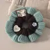 Goma para el Cabello de Hilo de Doble Punto Color Macarrón para Otoño e Invierno, Accesorio para el Cabello Versátil y Elegante para Moño