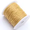 Cadena en forma de O Rellena de Oro de 14K Conserva el Color Cadena de Cobre Flash Cadena de Pulsera Hecha a Mano Semiacabada Cadena de Collar Cadena de Cola Material