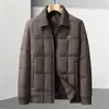 Chaqueta de plumón para hombre 2026 Otoño/Invierno Cuello acanalado desmontable Versión con cremallera Abrigo corto cálido de plumón para hombres jóvenes y de mediana edad