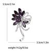 Broche de ramo de Bauhinia con diamantes de imitación, elegante y de alta calidad, para traje, vestido, joyería