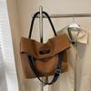 Bolso de mano de gran capacidad para mujer, estilo coreano, sencillo y suave, de piel, estilo bandolera informal, moderno y moderno.