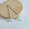 Colgante de Péndulo con Forma de Cono de Cristal Natural, Péndulo Cono Hexagonal de Ágata, Piedra Rombo de Seis Lados con Forma de Bala Facetada
