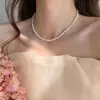 Collar de Perlas de Arroz para Mujer Todo-partido Nicho Joyería para Clavícula Collar Sencillo Nuevo