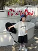 TaiRu 2026 Verano Nuevo Estilo Coreano Lavado Estampado de Letras Manga Corta Moda Infantil Casual Camiseta para Niños