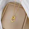 [Aço Titânio] Anel de Amor Exquisito Leve Luxuoso Elegante Deslumbrante Colar de Diamante Corrente para Clavícula Versátil para Todas as Ocasiões Corrente de Aço Titânio