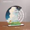 Calendario Perpetuo de Madera Adorno de Escritorio de Oficina Calendario Giratorio Dibujos Animados de Estudiante Regalo Inspirador Decoración Creativa