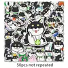 50 adesivos originais de madeira preta para grafite, pintados à mão, estilo cartoon, cachorro fofo, cachorro de madeira, adesivos criativos para copo decorativo, celular