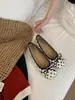 Zapatos de ballet Chuyuji estilo francés de satén con lunares y lazo, que aumentan la altura, punta cuadrada, corte bajo, sin cordones, modernos y versátiles