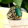 Joyería europea y americana, nuevo anillo de lujo con piedra preciosa transfronteriza para hombre, anillo retro y dominante personalizado para asistir a banquetes
