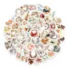 Compra Direta Transfronteiriça de 50 Peças de Adesivos para Diário Vintage com Aquarela Tema Casamento, Adesivos Decorativos à Prova d'Água, Material Criativo Grafite