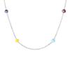 S925 prata esterlina colorido cristal talão colar empilhado teto arco-íris clavícula cadeia simples dopamina todos- combinar 1298