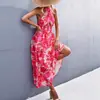Europeo y Americano Transfronterizo 2023 Primavera y Verano Nuevo eBay Amazon Caliente Sexy Espalda Descubierta Lazo al Cuello Vestido Estampado