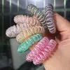 Elástico de Cabelo de Fio de Telefone Corda de Cabeça com Pérolas para Mulheres Corda de Cabelo Grossa Transparente Celebriade Cibernética Contas Celebradas Corda de Cabeça Elástico de Borracha Mori Bobina Elétrica
