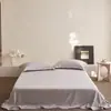 Lençol de cama liso de cor única, estilo japonês, 10% linho 90% algodão, peça única, conjunto de cama simples de algodão e linho, estilo wabi-sabi, conjunto de três peças