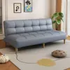 Sofá-cama linear popular para salas de estar pequenas, couro resistente a arranhões de gato, multifuncional, dobrável, de dupla finalidade, adequado para apartamentos de aluguel