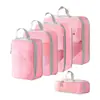 Set de 10 Bolsas de Almacenamiento de Viaje de Compresión Cuidadosamente Seleccionadas, Bolsa de Almacenamiento de Malla con Cordón para Empacar por Separado, Bolsa Organizadora para Equipaje, Maquillaje y Artículos de Tocador