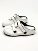 Medias Pantuflas Cerradas Estilo Birkenstock de Suela Gruesa para Mujer, Verano 2026 Nuevos Zapatos Perezosos Retro Versátiles Slip-On Blancos