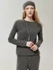 Suave e confortável~Suéter de tricô 100% caxemira pura Cony para mulheres, macio e aconchegante com bordas enroladas, uma peça versátil para o trabalho e o dia a dia