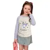 Camiseta de manga larga de primavera para niñas Kuromi 2026 nuevo estilo top holgado de manga raglán en stock