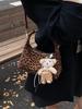 Bolsa Transversal Simples com Estampa de Leopardo Transfronteiriça Feminina 2025 Nova Outono e Inverno Personalizada Moderna Bolsa Transversal Fashionável Bolsa Dumpling de Mão