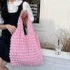 2522 Stylisch Clouds Bubble Flower Shoulder Bag Novas Vesículas Bolsa Simples para Estudantes Femininas Bolsa de Lona