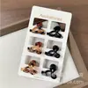 Conjunto Vintage de Mini Presilhas de Cabelo Âmbar Preto com Toque de Luxo, Presilha Geométrica Versátil para Franja, Acessório de Trança de Cabelo de Princesa