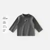 Blusa Infantil Pelúcia Gola Meia-Alta Camada Base Outono Inverno Camiseta Manga Longa Infantil Amiga da Pele Elástica Meninos e Meninas Roupas Quentes de Outono