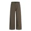 Calça Casual estilo Workwear Americano para Homens, Corte Solto, Cor Sólida, Calça Reta Versátil High Street, Calça Longa Tendência Wide-Leg Emagrecedora