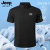 JEEP SPIRIT Jeep Personalizado para Hombre Sin Costuras de Seda Helada Transpirable Casual de Negocios Camiseta de Manga Corta Secado Rápido
