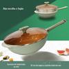 Agite o som de rápido e-commerce quente liga verde antiaderente panela doméstica 32cm frigideira vaporizador sem fumaça colher de fritar geração