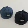Boina Nueva para Niños de Mezclilla Letra Hello Gorra Octagonal Primavera y Otoño Cara Sonriente Gorra de Ala Corta para Niños y Niñas