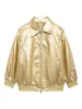 Venta al por mayor Otoño 2026 Nuevo Estilo Europeo y Americano Ropa para Mujer Color Sólido Cuello Alto Chaqueta Holgada 7566