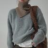 Invierno Corea compra bufanda de lana de color sólido con cuello de punto bufanda de invierno cálida para chicas de moda al por mayor