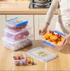 Caixa de Conservação de Material PP de Grau Alimentício, Caixa Retangular Selada de Plástico, Caixa de Armazenamento de Cozinha Segura para Geladeira e Micro-ondas