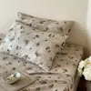 Funda de almohada de gasa de doble capa 100% algodón floral pequeña retro artículo individual funda de almohada de gasa suave 48*74 cm funda de almohada de una pieza