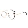 Armazón de Gafas Jamie 803 Nuevo Acero Inoxidable Anti-Luz Azul, Moderno Diseño Ojo de Gato Bicolor, Se Puede Montar con Lentes de Graduación o Sin Graduación