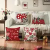 Funda de almohada para sofá transfronteriza de comercio exterior impresión Día de San Valentín funda de cojín de sofá funda de almohada de cartas de amor venta al por mayor