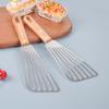 Espátula de acero inoxidable al por mayor de fábrica, espátula para pescado, espátula con mango de madera, espátula para cocinar, espátula multiusos para carne, utensilio de cocina