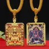 Colgante Thangka de los Cinco Señores de la Montaña Wutai Tara Verde Colgante Thangka Zaki Lhamo Amuleto Budista Dios Amarillo de la Riqueza