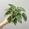 Plantas verdes artificiales, hojas de rábano verde, taro de hojas coloridas, plantas colgantes, plantas de pared, plantas decorativas de suelo, hojas de manzana verde, hojas decorativas, plantas en maceta