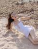 Traje de Baño Simple para Mujer de Aspecto Delgado para Niña de Corea del Sur con Tirantes Dobles y Lazo para Hermanas Casuales de Vacaciones Pecho Pequeño