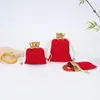 Bolsa Grande de Terciopelo Rojo para Joyería con Cordón, Al por Mayor en Stock