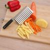 Cuchillo ondulado para patatas de diente de lobo de corte comercial multifuncional, cuchillo para cortar patatas Langya engrosado de grano profundo para uso doméstico, cuchillo elegante para patatas fritas