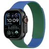 Compatível com Apple Ultra3, pulseira magnética macia de silicone, cor dupla, com padrão de lichia, para Apple S1