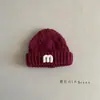 Chapéu de Bebê Estilo Coreano Estilo Ocidental Carta Outono e Inverno Novo Estilo Infantil e de Primeira Infância Mês Pequeno Passeio Meninos e Meninas Pulôver Lã