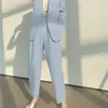 Calça de Terno Cinza Europeia e Americana Solta de Tamanho Grande para Mulheres Roupas de Trabalho 2025 Multicolorida Opcional Fornecimento Transfronteiriço Calça de Terno