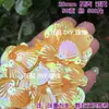 Escama de Dragón Sirena Iridiscente Concha Grande 40mm Lentejuelas Plegadas DIY Siete Colores Deslumbrante Escama de Pez Forma de Abanico Cuentas