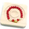 Pulsera de Flor Suzuki para Mujer Ágata Roja Imitación Nuevo Estilo 2024 Pulsera de Lujo Ligero Diseño de Nicho Pulsera para Regalo de Amigos